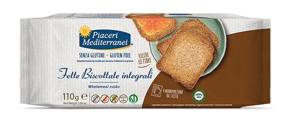 PIACERI MEDITERRANEI FETTE BISCOTTATE INTEGRALI 110 G - Farmacia De Pasquale