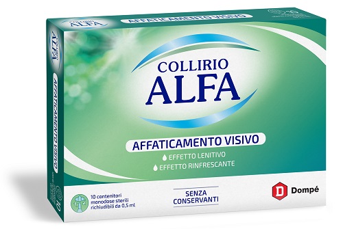 COLLIRIO ALFA AFFATICAMENTO VISIVO 10 PEZZI DA 0,5 ML - Farmacia De Pasquale