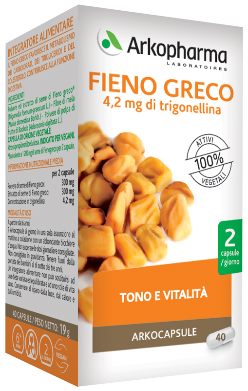 ARKOCAPSULE FIENO GRECO 40 CAPSULE - Farmacia De Pasquale