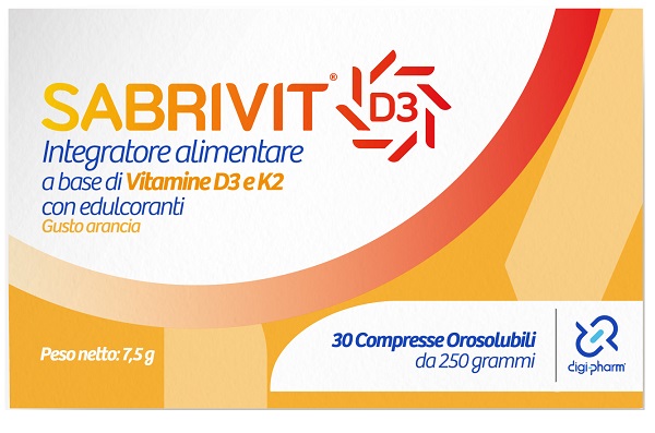 SABRIVIT D3 30 COMPRESSE OROSOLUBILI GUSTO ARANCIA - Farmacia De Pasquale
