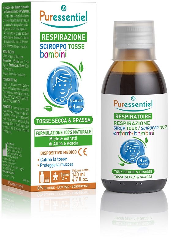 PURESSENTIEL SCIROPPO TOSSE BAMBINI 140 ML - Farmacia De Pasquale