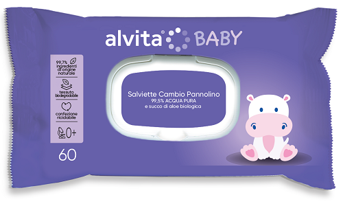 ALVITA BABY SALVIETTE PURE WATER 60 PEZZI - Farmacia De Pasquale