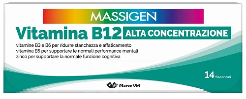 MASSIGEN VITAMINA B12 ALTA CONCENTRAZIONE 14 FLACONCINI - Farmacia De Pasquale