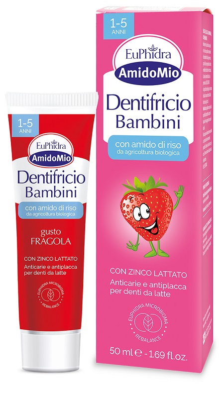 EUPHIDRA AMIDOMIO DENTIFRICIO FRAGOLA 1-5 ANNI 50 ML - Farmacia De Pasquale
