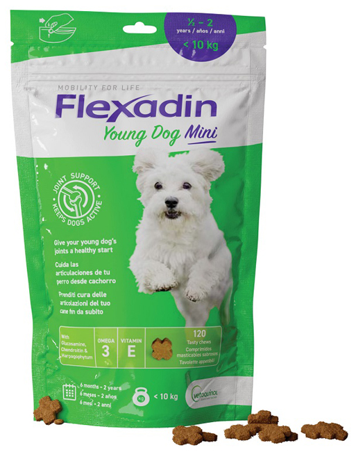 FLEXADIN YOUNG DOG MINI 120 TAVOLETTE APPETIBILI - Farmacia De Pasquale