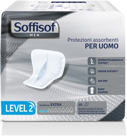 PANNOLONE PER INCONTINENZA SAGOMATO SOFFISOF MEN LEVEL 2 10 PEZZI - Farmacia De Pasquale