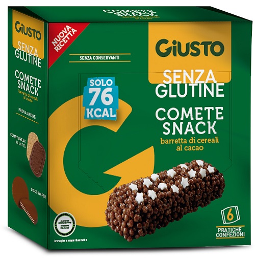GIUSTO SENZA GLUTINE COMETE SNACK 6 CONFEZIONI DA 20 G - Farmacia De Pasquale