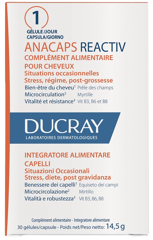 ANACAPS REACTIV CAPELLI SITUAZIONE OCCASIONALE 30 CAPSULE - Farmacia De Pasquale