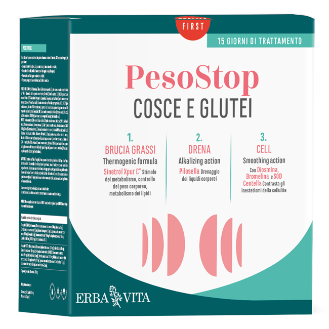 KIT COSCE GLUTEI 1 PESO STOP BRUCIA GRASSI 60 COMPRESSE + 1 PESO STOP DRENA 15 STICK DA 15 ML + 1 PESO STOP CELL 60 CAPSULE - Farmacia De Pasquale
