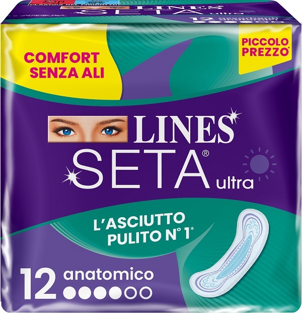 LINES SETA ULTRA ASSORBENTI ANATOMICO DWCT 12 PEZZI - Farmacia De Pasquale