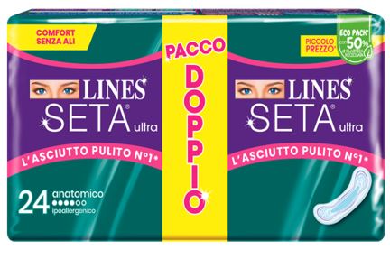 LINES SETA ULTRA ASSORBENTI ANATOMICO VP DWCT 24 PEZZI - Farmacia De Pasquale