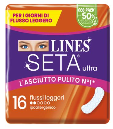 LINES SETA ULTRA ASSORBENTI LEGGERO CP 16 PEZZI - Farmacia De Pasquale