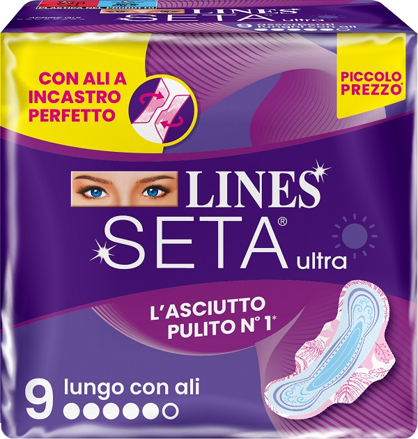 LINES SETA ULTRA ASSORBENTI LUNGO ALI DWCT 9 PEZZI - Farmacia De Pasquale