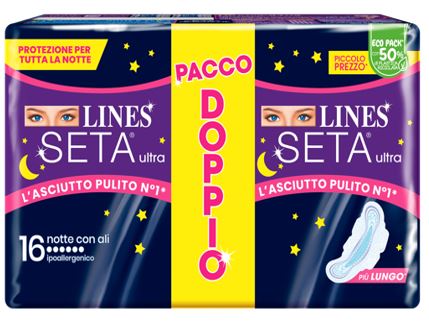 LINES SETA ULTRA ASSORBENTI NOTTE VP DWCT 16 PEZZI - Farmacia De Pasquale