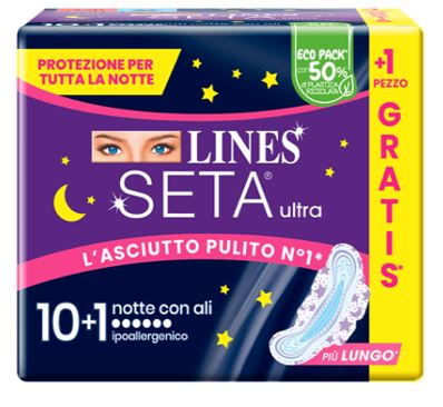 LINES SETA ULTRA ASSORBENTI NOTTE CP 10+1 PEZZI - Farmacia De Pasquale