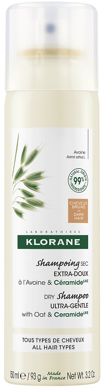 KLORANE SHAMPOO SECCO EXTRA DELICATO AVENA&CERAMIDE CAPELLI SCURI 150 ML - Farmacia De Pasquale