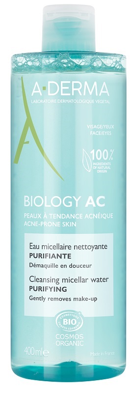 ADERMA BIOLOGY AC ACQUA MICELLARE DETERGENTE PURIFICANTE 400 ML - Farmacia De Pasquale