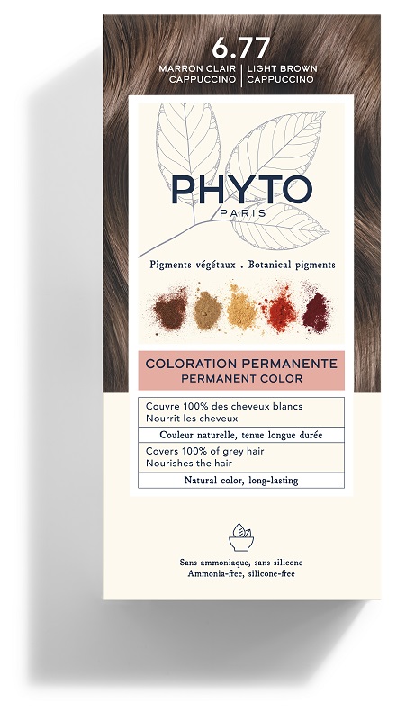 COLOR KIT 6,77 MARRONE CHIARO CAPPUCCINO LATTE RIVELATORE 50 ML + CREMA COLORANTE 50 ML + MASCHERA PROTETTIVA COLORE 12 ML + GUANTI - Farmacia De Pasquale