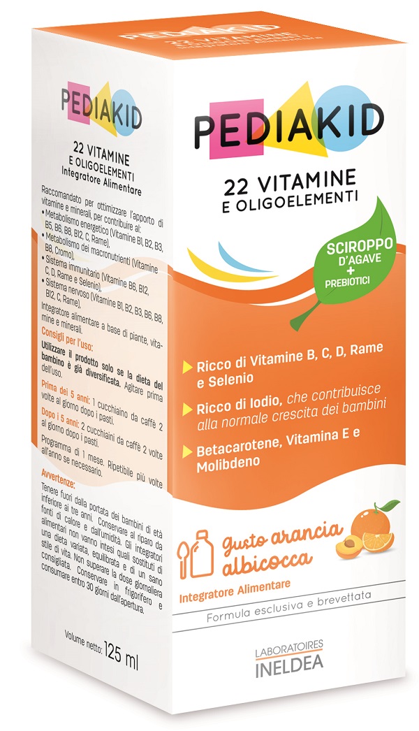 PEDIAKID 22 VITAMINE E OLIGOELEMENTI SCIROPPO 125 ML - Farmacia De Pasquale