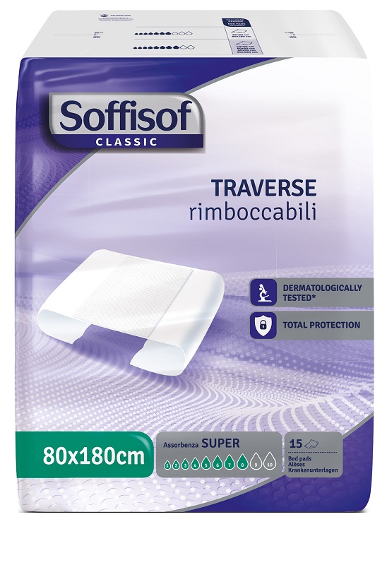 TRAVERSA PER INCONTINENZA SOFFISOF CLASSIC 8 GOCCE 80 X 180 15 PEZZI - Farmacia De Pasquale