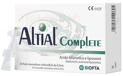 SOLUZIONE OFTALMICA LUBRIFICANTE ALTIAL COMPLETE 4 STRIP DA 5 FLACONI DA 0,5 ML - Farmacia De Pasquale