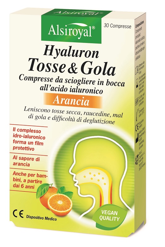 HYALURON TOSSE&GOLA ARANCIA 30 COMPRESSE - Farmacia De Pasquale