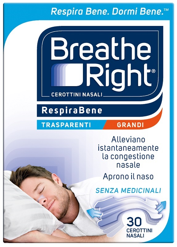 CEROTTI NASALI BREATHE RIGHT TRASPARENTI GRANDI 30 PEZZI - Farmacia De Pasquale