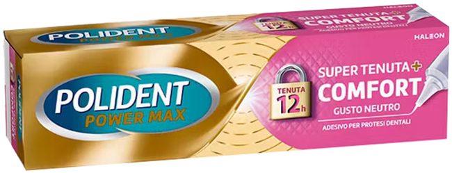 CREMA ADESIVA PROTESI DENTALI POLIDENT POWER MAX SUPER TENUTA+COMFORT 40 G - Farmacia De Pasquale