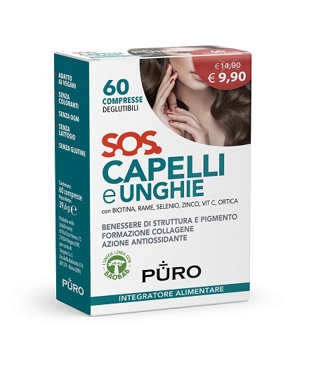 PURO SOS CAPELLI&UNGHIE 60 COMPRESSE DEGLUTIBILI - Farmacia De Pasquale