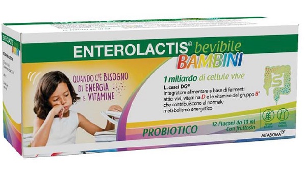 ENTEROLACTIS BAMBINI BEVIBILE 12 FLACONI DA 10 ML - Farmacia De Pasquale