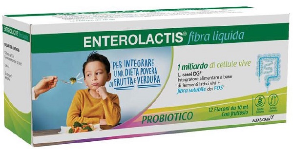 ENTEROLACTIS FIBRA LIQUIDA 12 FLACONCINI DA 10 ML - Farmacia De Pasquale