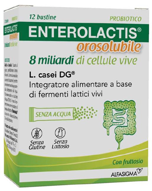 ENTEROLACTIS OROSOLUBILE 12 BUSTINE 8 MILIARDI DI CELLULE VIVE - Farmacia De Pasquale