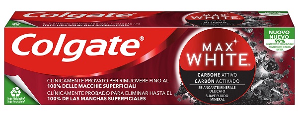 COLGATE MAX WHITE EXPERT WHITE CARBON DENTIFRICIO 75 ML - Farmacia De Pasquale