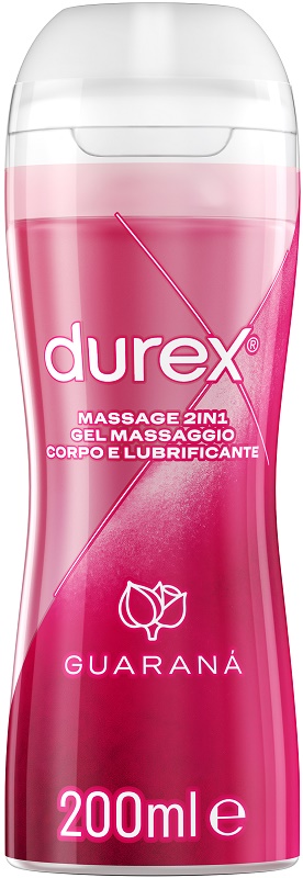 DUREX MASSAGE 2 IN 1 GEL MASSAGGIO CORPO E LUBRIFICANTE GUARANA' 200 ML - Farmacia De Pasquale