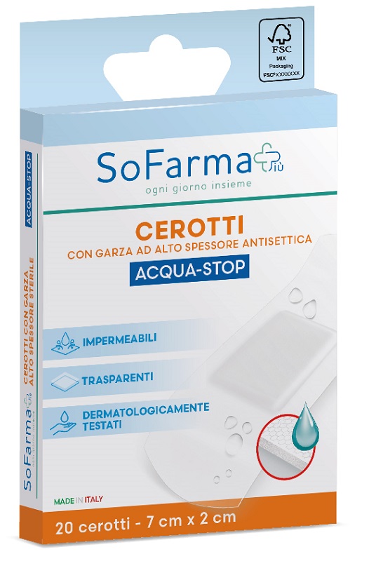 CEROTTO ACQUASTOP 7X2 CM 20 PEZZI SOFARMAPIU' - Farmacia De Pasquale