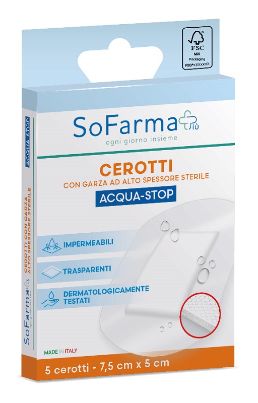 CEROTTO ACQUASTOP 7,5X5 CM 5 PEZZI SOFARMAPIU' - Farmacia De Pasquale