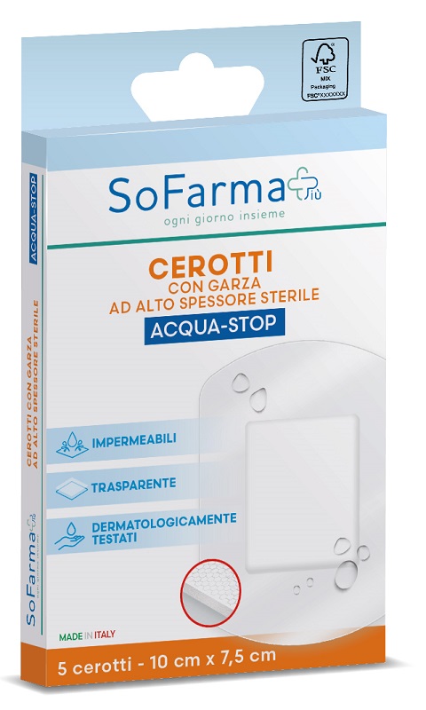 CEROTTO ACQUASTOP 10X7,5 CM 5 PEZZI SOFARMAPIU' - Farmacia De Pasquale