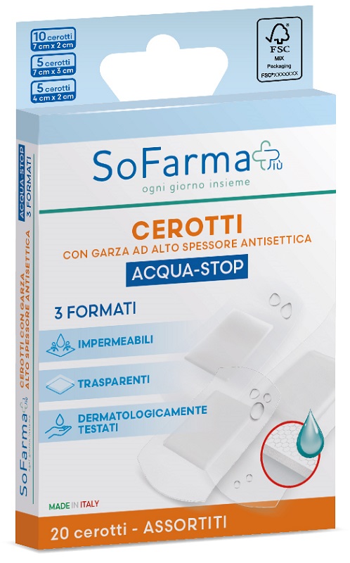 CEROTTO ACQUASTOP ASSORTITI 20 PEZZI SOFARMAPIU' - Farmacia De Pasquale