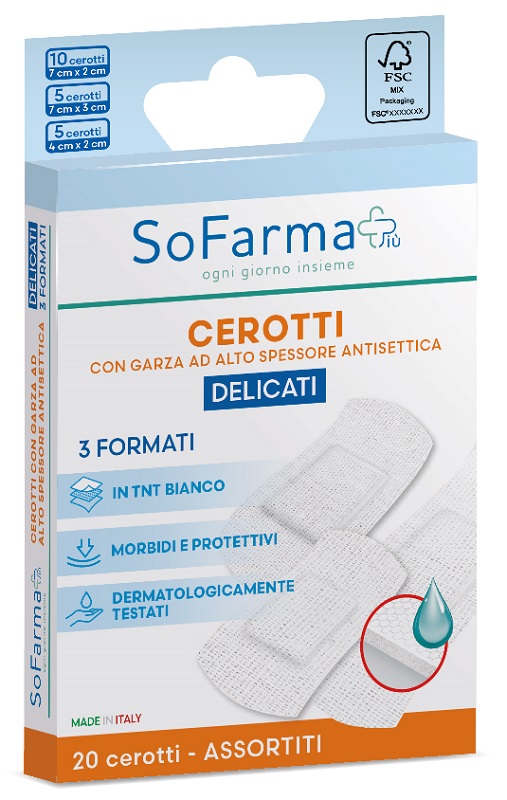 CEROTTO DELICATO ASSORTITI 20 PEZZI SOFARMAPIU' - Farmacia De Pasquale