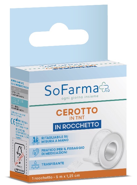 ROCCHETTO TESSUTO NON TESSUTO M 5X1,25 CM SOFARMAPIU' - Farmacia De Pasquale