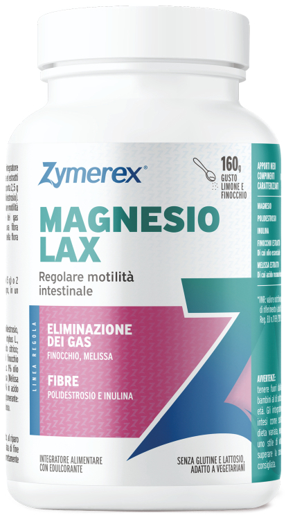 ZYMEREX MAGNESIO LAX 160 G GUSTO LIMONE FINOCCHIO CON EDULCORANTE SENZA GLUTINE SENZA LATTOSIO - Farmacia De Pasquale