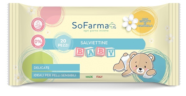 SALVIETTINE BABY CAMOMILLA 20 PEZZI SOFARMAPIU' - Farmacia De Pasquale