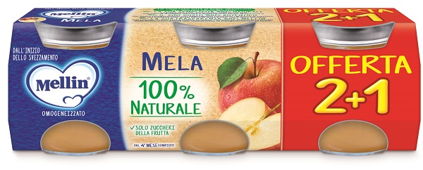 MELLIN OMOGENEIZZATO MELA 3PZ DA 100 G - Farmacia De Pasquale