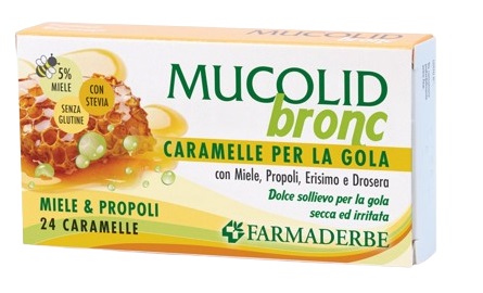 MUCOLID BRONC MIELE & PROPOLI 24 CARAMELLE - Farmacia De Pasquale