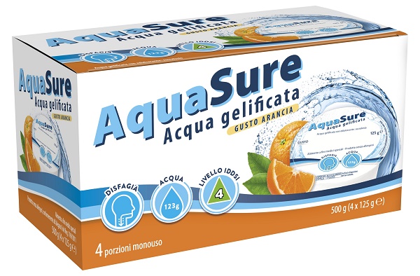 AQUASURE ACQUA GELIFICATA ARANCIA EDULCORATA MULTIPACK 4 PEZZI DA 125 G - Farmacia De Pasquale