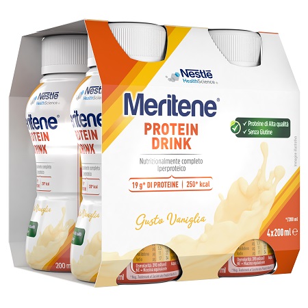 MERITENE DRINK VANIGLIA 4 PEZZI DA 200 ML - Farmacia De Pasquale