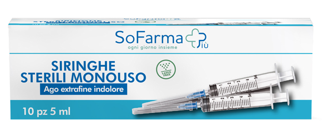 SIRINGA STERILE 5ML GAUGE 23 10 PEZZI SOFARMAPIU' - Farmacia De Pasquale