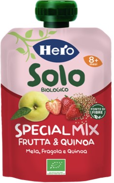 HERO SOLO FRUTTA + CEREALI FRAGOLA MELA QUINOA 100 G - Farmacia De Pasquale