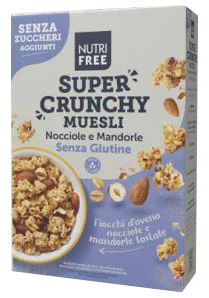 NUTRIFREE SUPER CRUNCHY MUESLI NOCCIOLE E MANDORLE SENZA ZUCCHERI AGGIUNTI 300 G - Farmacia De Pasquale