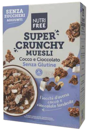 NUTRIFREE SUPER CRUNCHY MUESLI COCCO E CIOCCOLATO SENZA ZUCCHERI AGGIUNTI 300 G - Farmacia De Pasquale